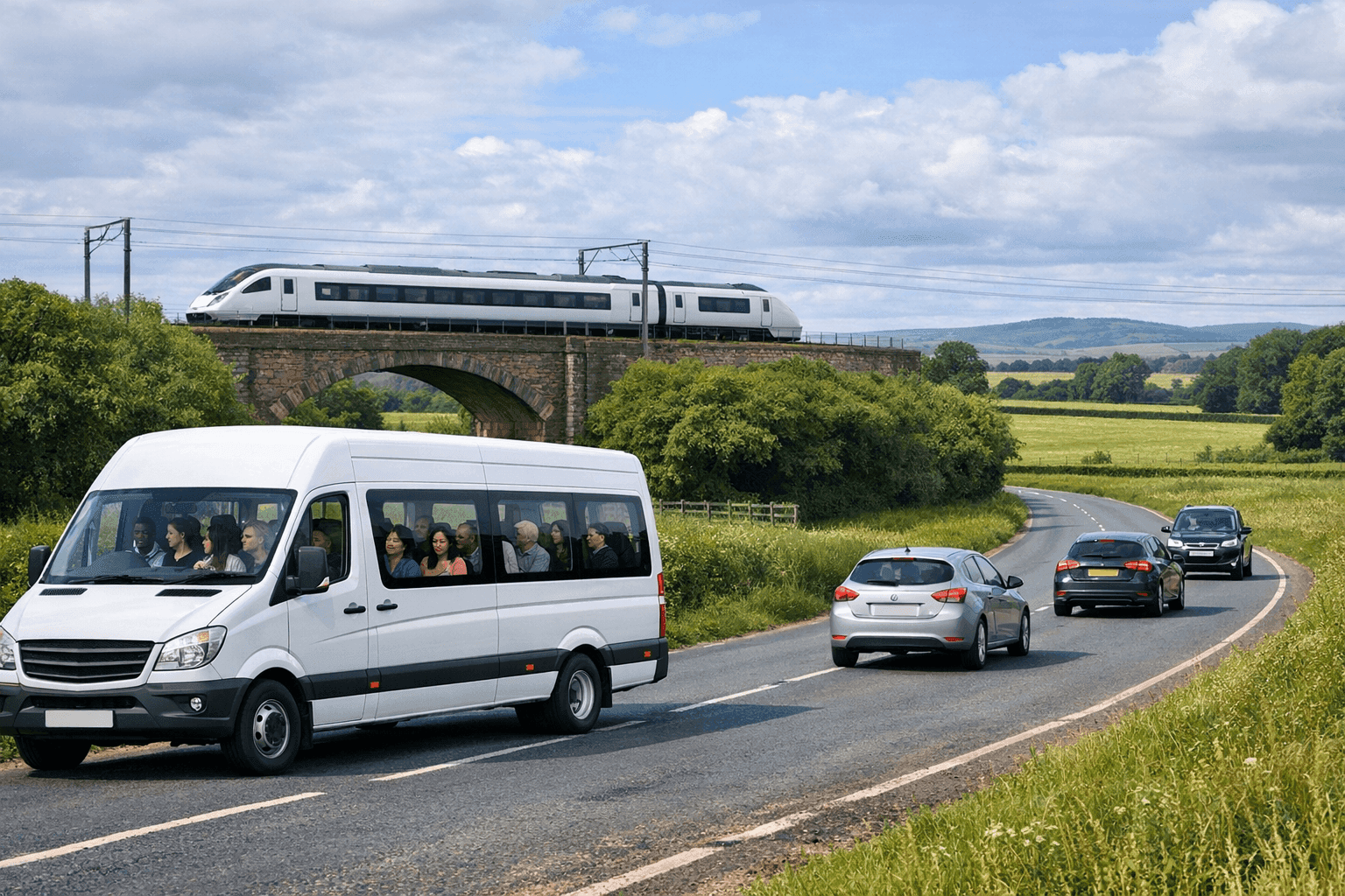 Understanding the Carbon Footprint of Group Travel: Minibus, Cars, and Trains Compared