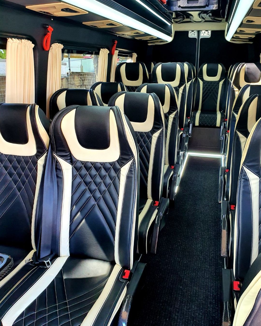 comfortable seats in each minubus and coach we have.