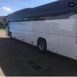 Interior view of executive coach with ergonomic seating for groups